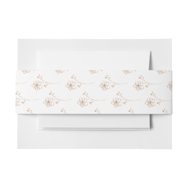 Bandeau De Faire-part Fleurs en or rose (Devant Example)