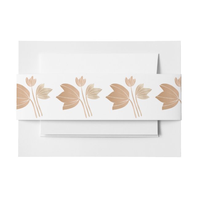 Bandeau De Faire-part Fleurs en or rose (Devant Example)