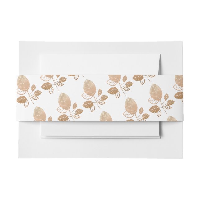 Bandeau De Faire-part Fleurs en or rose (Devant Example)