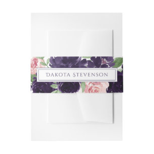 Bandeau De Faire-part Fleurs luxuriantes   Roses violettes et roses sur 