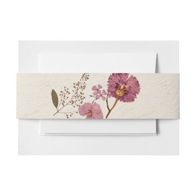 Bandeau De Faire-part Fleurs Pressées Shabby Garden Programme Chic (Devant Example)