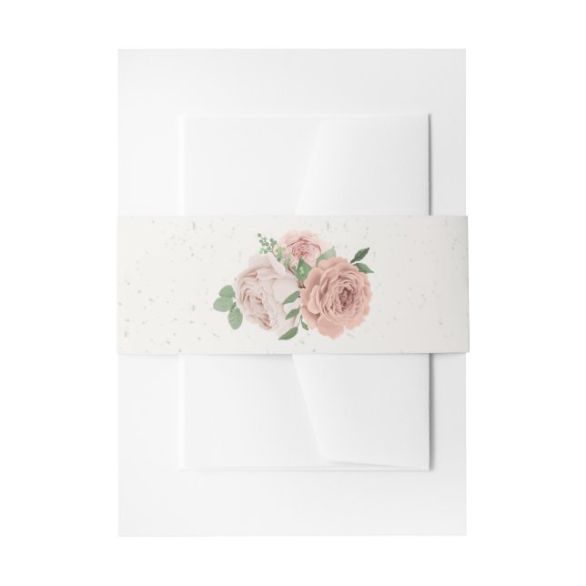Bandeau De Faire-part fleurs roses rousses verdure mariage botanique (Devant example)