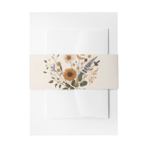 Bandeau De Faire-part Fleurs sauvages Bouquet floral vintage Mariage boh