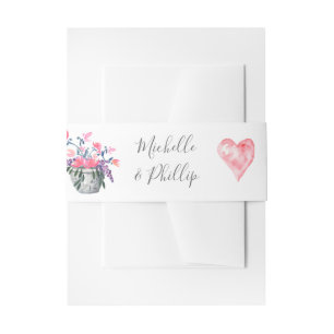 Bandeau De Faire-part Fleurs sauvages d'aquarelle Mariage Paris