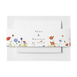 Bandeau De Faire-part Fleurs sauvages de prairie printanière