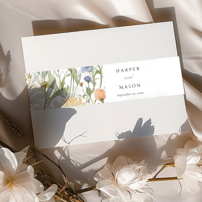 Bandeau De Faire-part Fleurs sauvages vintages (Créateur téléchargé)