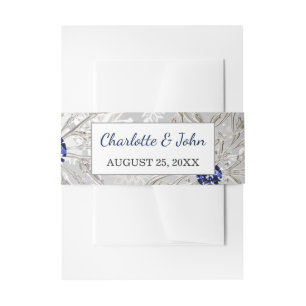Bandeau De Faire-part flocons d'argent marine hiver Mariage