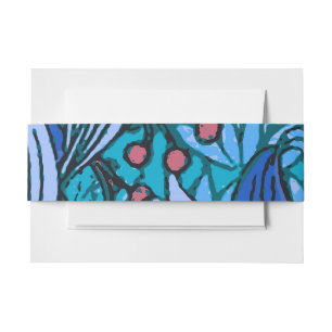 Bandeau De Faire-part Floral bleu ancien Boho moderne