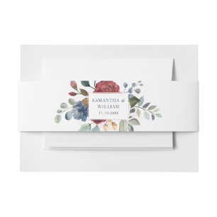 Bandeau De Faire-part Floral Bourgogne Mariage de verdure