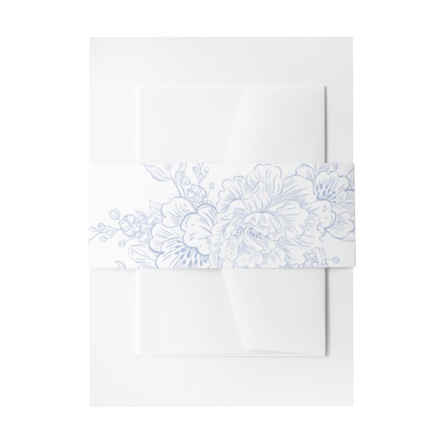 Bandeau De Faire-part Floral Chintz Chinoiserie Blue Toile Mariage (Devant example)