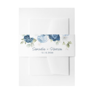 Bandeau De Faire-part Floral Dusty Blue Greenery Mariage