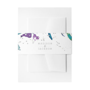 Bandeau De Faire-part Floral pourpre et Faire-part de mariage Confetti a