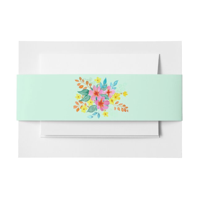 Bandeau De Faire-part Floral Spritz Invitation Belly Band (Devant Example)