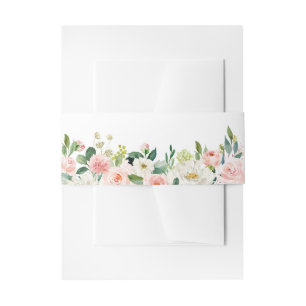 Bandeau De Faire-part Florales rose pâle Mariage botanique moderne