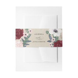 Bandeau De Faire-part Flore romantique Invitation Bande de ventre