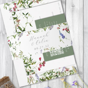 Bandeau De Faire-part Flores et verdure sauvages