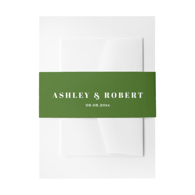 Bandeau De Faire-part Forest Green Faire-part de mariage moderne (Devant example)