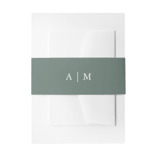Bandeau De Faire-part Forêt d'hiver   Mariage Monogramme vert pin