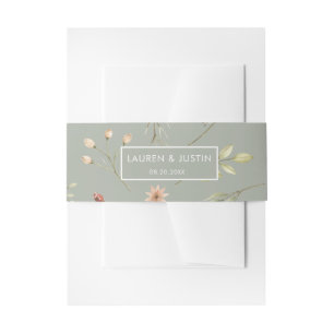Bandeau De Faire-part Forêt magique Floral Mariage Belly Band