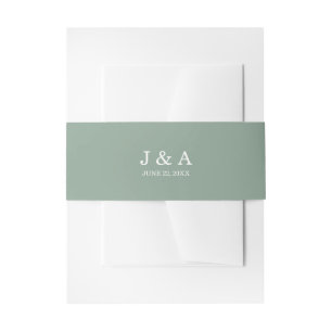 Bandeau De Faire-part Forêt Mariage Rustique Personnalisé Solide Vert