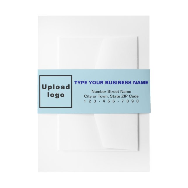 Bandeau De Faire-part Format de portrait bleu clair pour l'entreprise (Devant example)