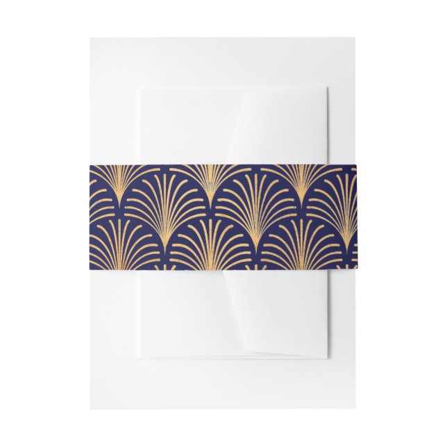 Bandeau De Faire-part Formelle Black Cravate Gold Art Déco Invitation Ba (Devant example)
