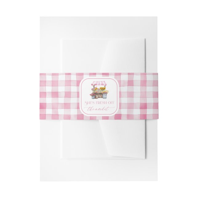 Bandeau De Faire-part Fraîchement De La Fête des mariées De Marché Des A (Devant example)