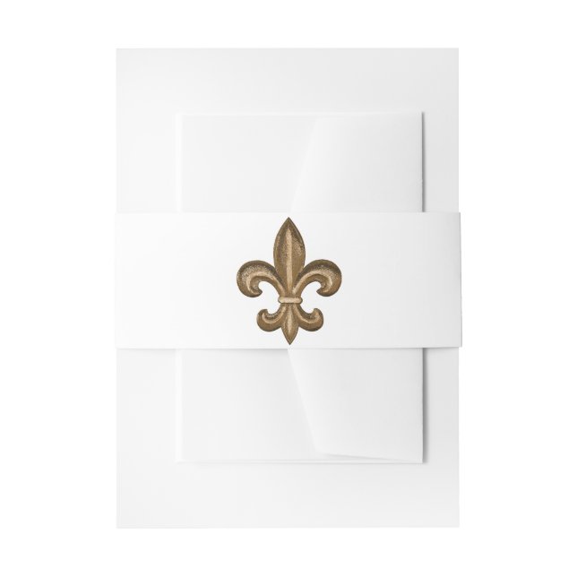 Bandeau De Faire-part French Fleur De Lis d'or (Devant example)
