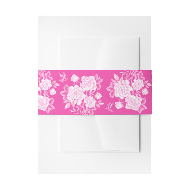 Bandeau De Faire-part Fuchsia White Chinoiserie Grand Mariage millénaire (Devant example)