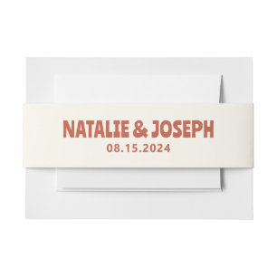 Bandeau De Faire-part Funky coloré Gras brillant Rétro Mariage unique