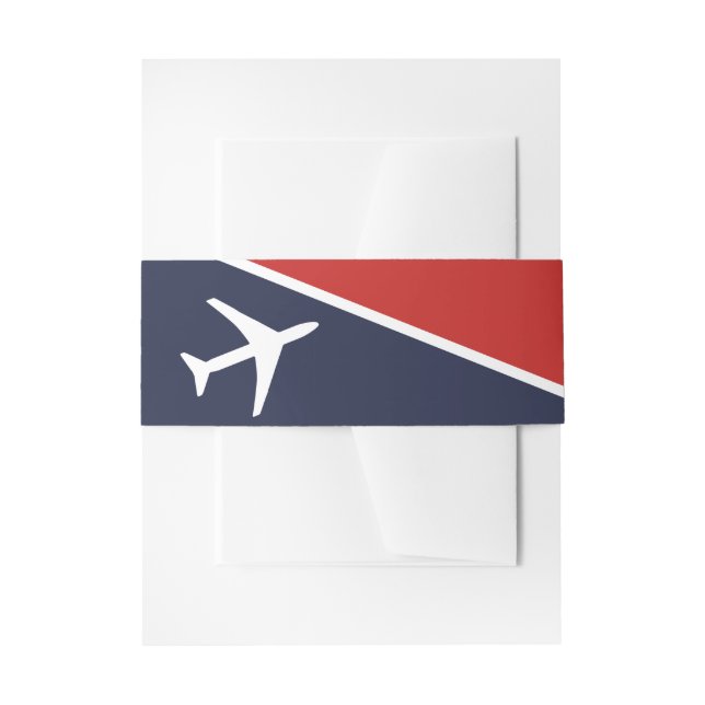 Bandeau De Faire-part Funky White Plane Avion Pilote (Devant example)