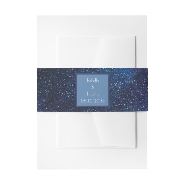 Bandeau De Faire-part Galaxy Mariage Céleste Starry Night Sky Diner I (Devant example)