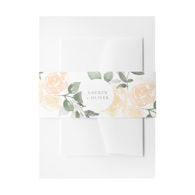 Bandeau De Faire-part Garden Blooms Invitation Belly Band (Devant example)