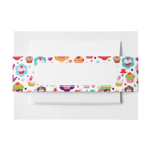 Bandeau De Faire-part Gâteau de tasse et pot mignons de thé (Devant Example)