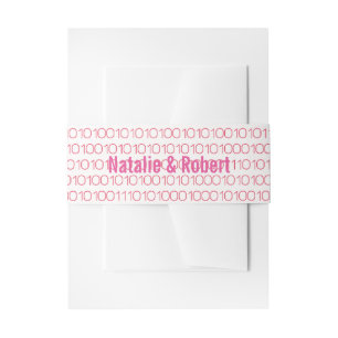 Bandeau De Faire-part Geek rose Chic Code Binaire Bandes Belly