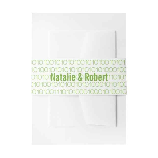 Bandeau De Faire-part Geek Vert Chic Binary Code Bands Belly Bands (Devant example)