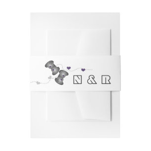 Bandeau De Faire-part Geeky Gamers Mariage Belly Bands Argent violet