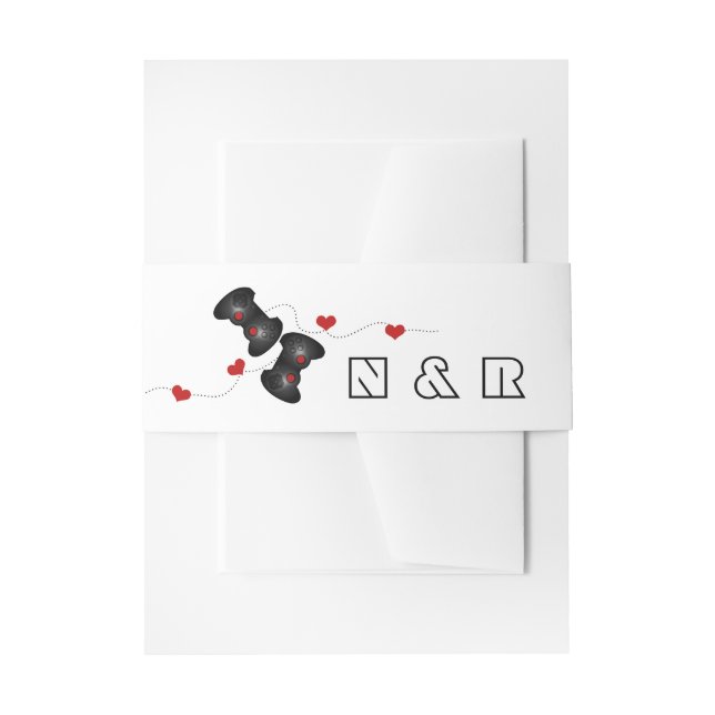 Bandeau De Faire-part Geeky Gamers Mariage Belly Bands Dark (Devant example)