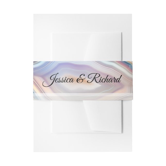 Bandeau De Faire-part Geode Crystal Wedding Invitation Bell Bands  (Devant example)