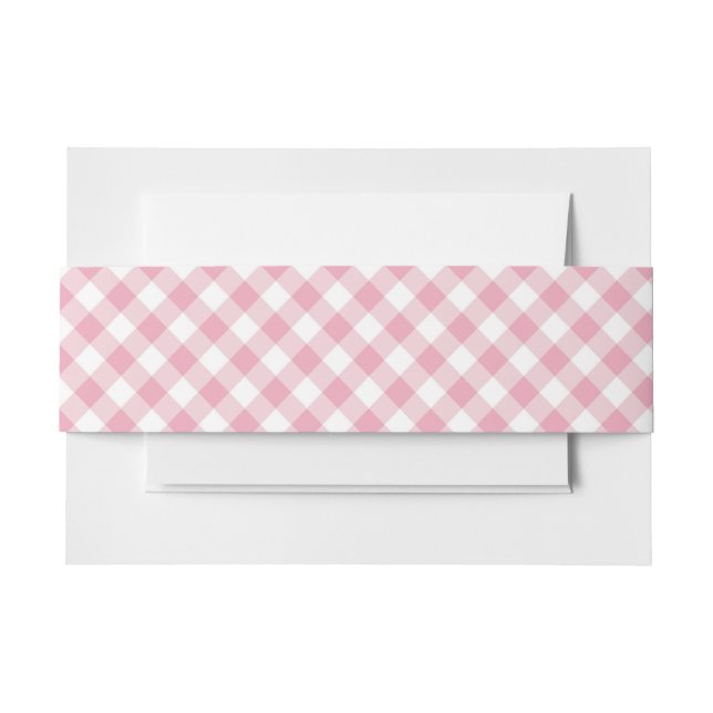 Bandeau De Faire-part Gingham rose blanc  (Devant Example)