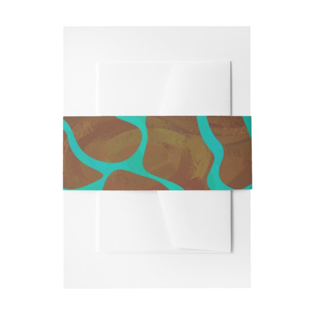 Bandeau De Faire-part Giraffe Impression Brown et Turquoise (Devant example)