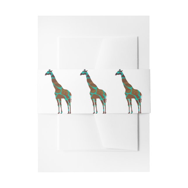 Bandeau De Faire-part Giraffe Siloette Brown et Turquoise (Devant example)