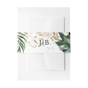 Bandeau De Faire-part Glamour été verdure Monogramme Mariage