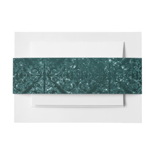 Bandeau De Faire-part Glimmery Turquoise Grunge Riche verre vert foncé