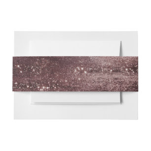 Bandeau De Faire-part Glitzy Foil Rose Gold Mauve Rose Blush Faux Glam