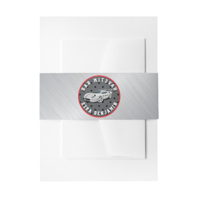 Bandeau De Faire-part Go-Kart Race Car Racing Bar Mitzvah (Devant example)