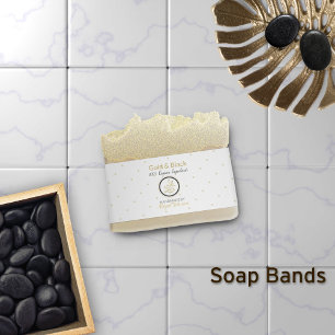 Bandeau De Faire-part Gold & Black Artisan Soap Band Wrap Packaging