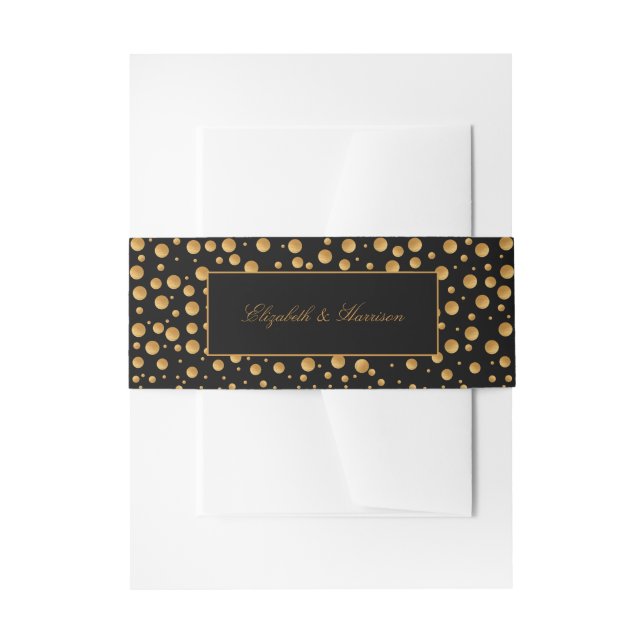 Bandeau De Faire-part Gold Champagne Bubbles (Devant example)