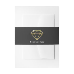 Bandeau De Faire-part Gold Diamond Glamor Chic Moderne Invitation