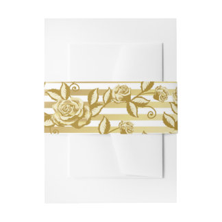Bandeau De Faire-part Gold Floral Invitation Belly Band